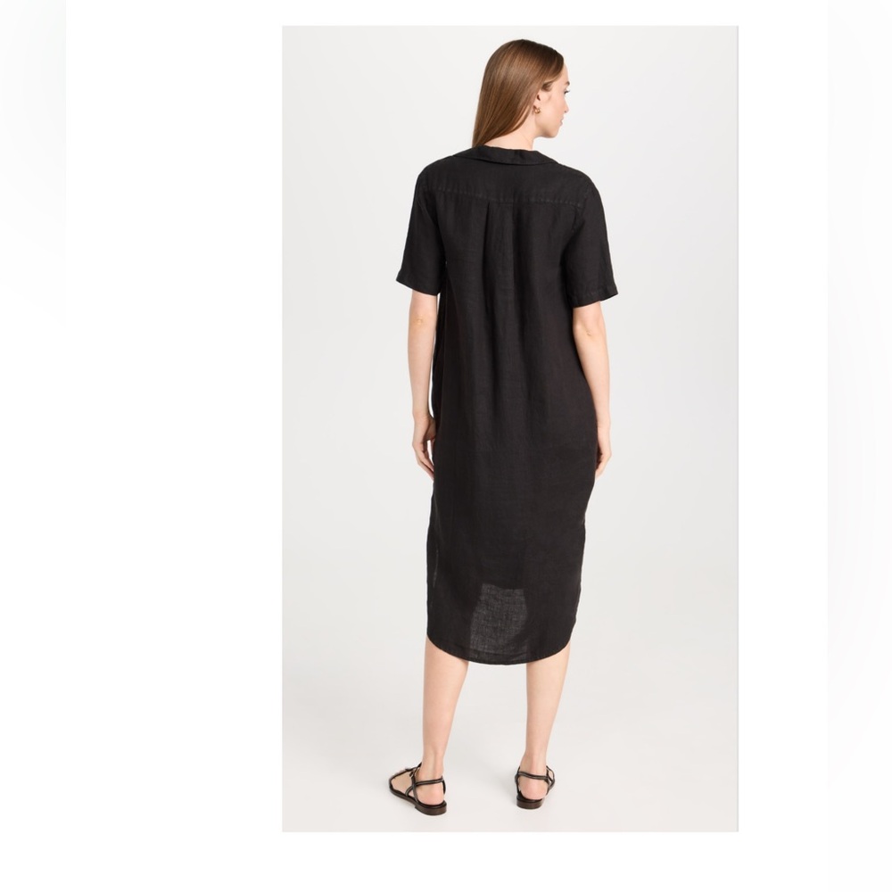 James Perse Linen Open Henley Shirt Dress - Picture 3 of 12